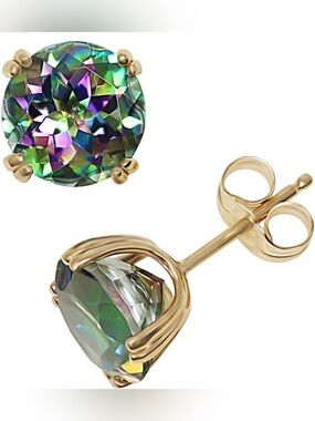 14K Gold Mystic Topaz Stone